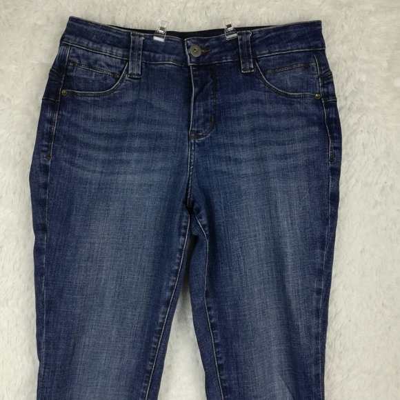 Jag Womens Jeans Mid‎ Rise Skinny Blue Denim Medium Wash Whiskering Stretch 10 - Picture 3 of 12